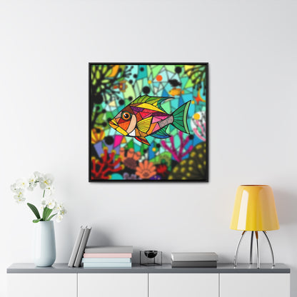 T Fish 2 Gallery Canvas Wraps, Square Frame