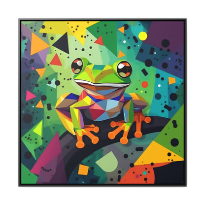 Funky Frog 3 Gallery Canvas Wraps, Square Frame