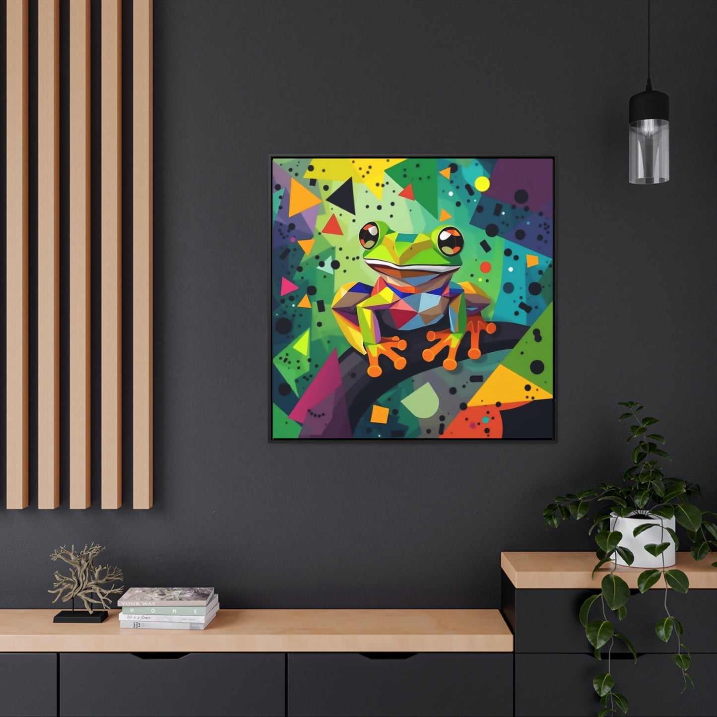 Funky Frog 3 Gallery Canvas Wraps, Square Frame