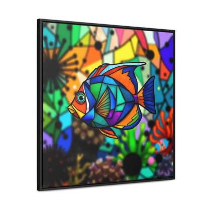 T Fish 3 Gallery Canvas Wraps, Square Frame