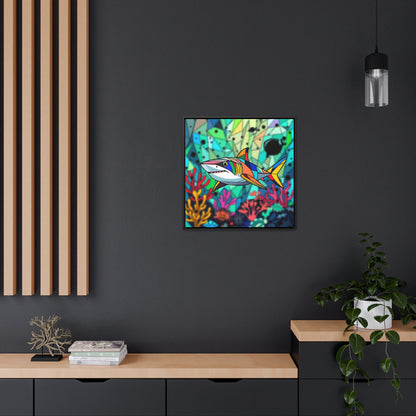 Shark Gallery Canvas Wraps, Square Frame