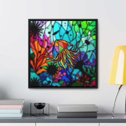 Jellyfish Gallery Canvas Wraps, Square Frame