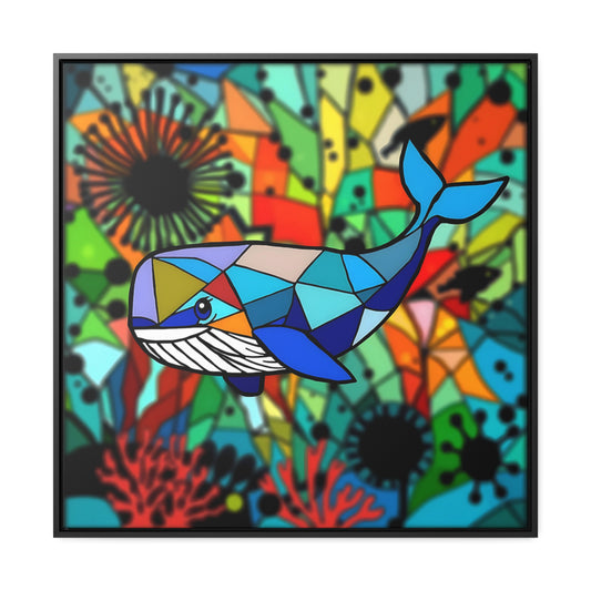 Whale 3 Gallery Canvas Wraps, Square Frame