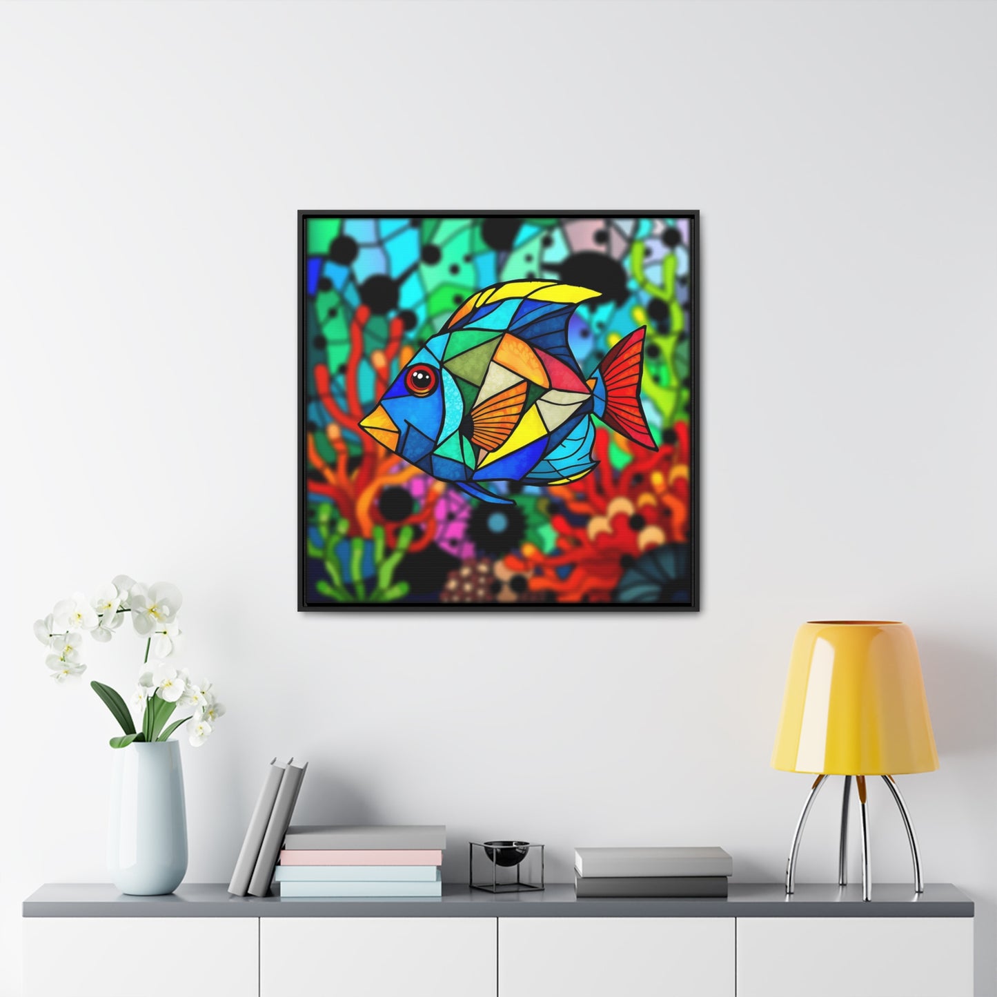 T Fish 1 Gallery Canvas Wraps, Square Frame