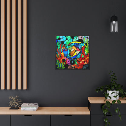 T Fish 1 Gallery Canvas Wraps, Square Frame