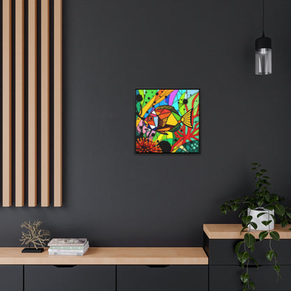 T Fish 5 Gallery Canvas Wraps, Square Frame