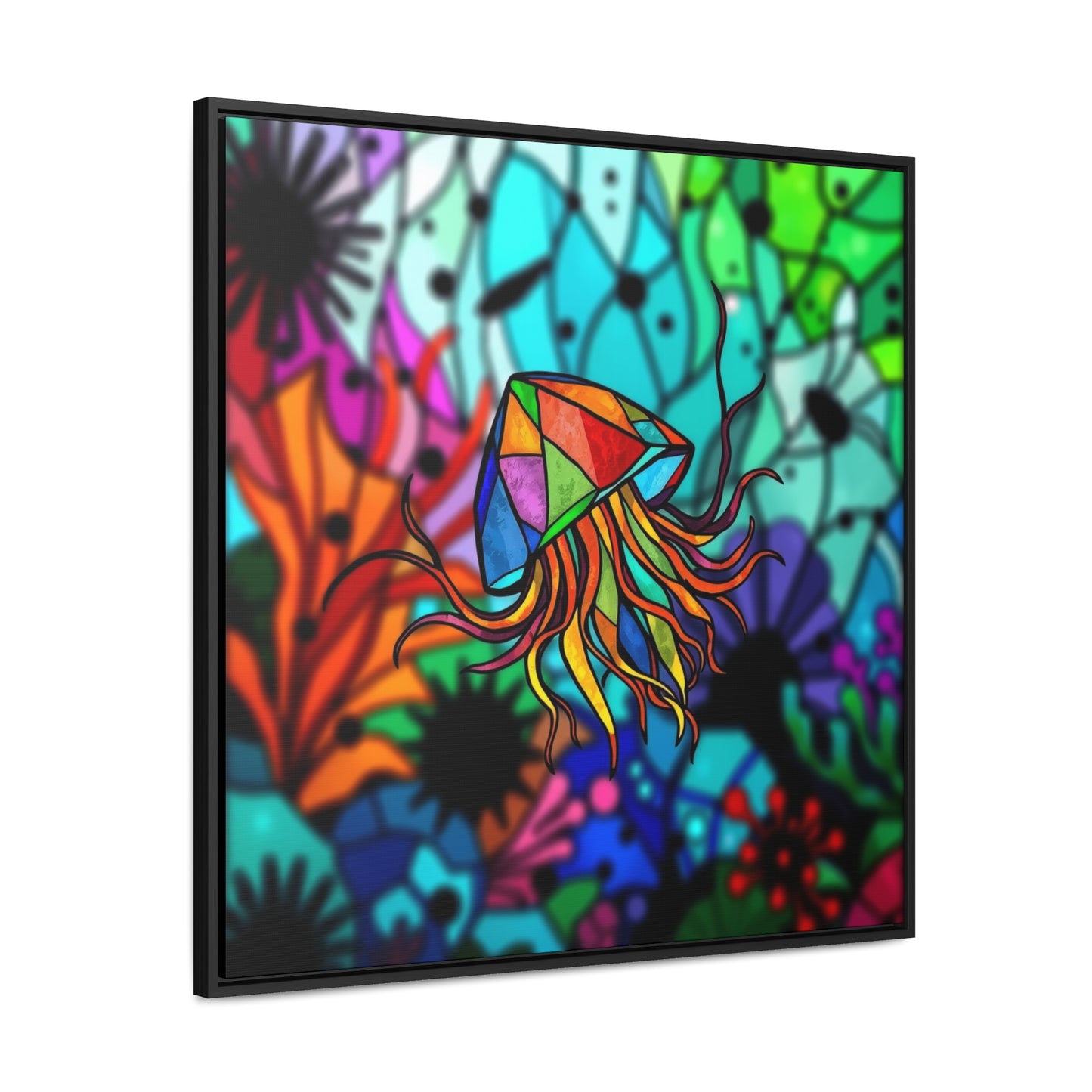 Jellyfish Gallery Canvas Wraps, Square Frame