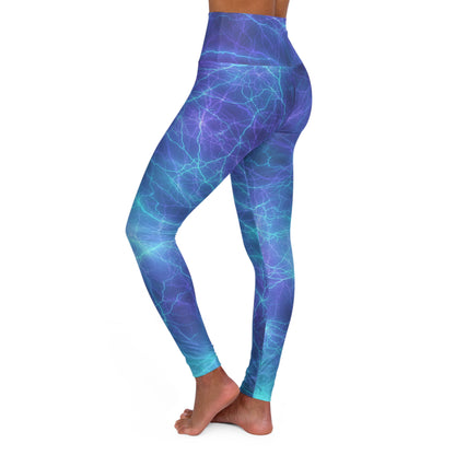 Blue Lightning High Waisted Yoga Leggings (AOP)