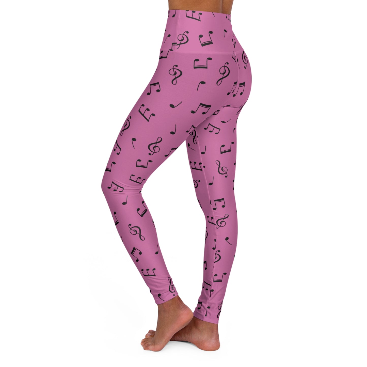 Musical meditation High Waisted Yoga Leggings (AOP)