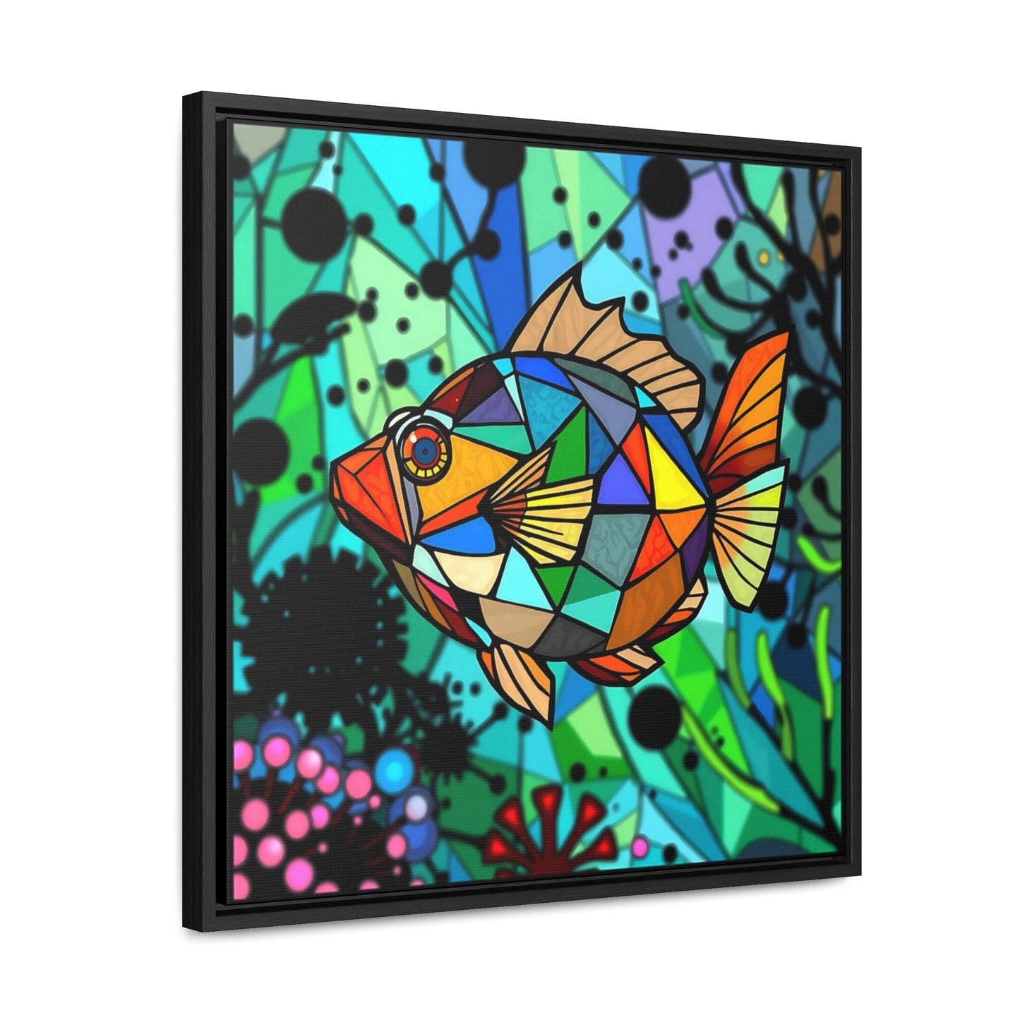 T Fish 4 Gallery Canvas Wraps, Square Frame