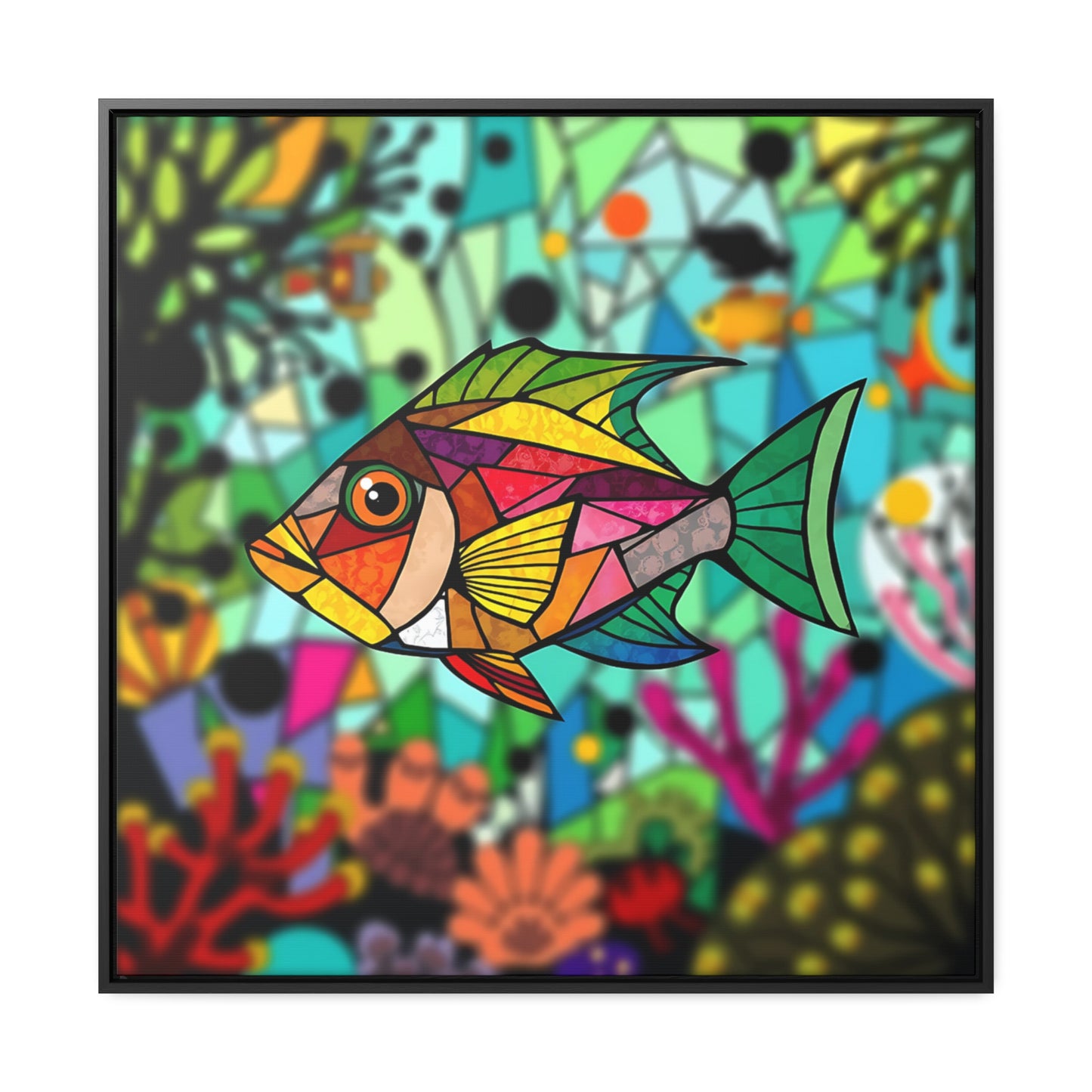 T Fish 2 Gallery Canvas Wraps, Square Frame