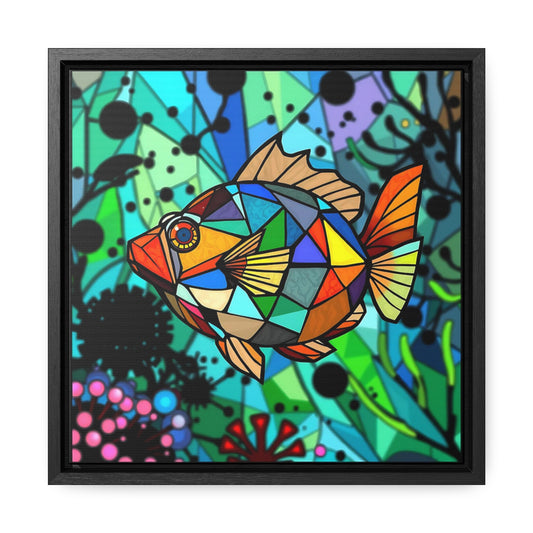 T Fish 4 Gallery Canvas Wraps, Square Frame