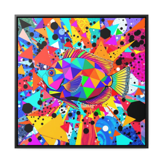 T Fish 6 Gallery Canvas Wraps, Square Frame