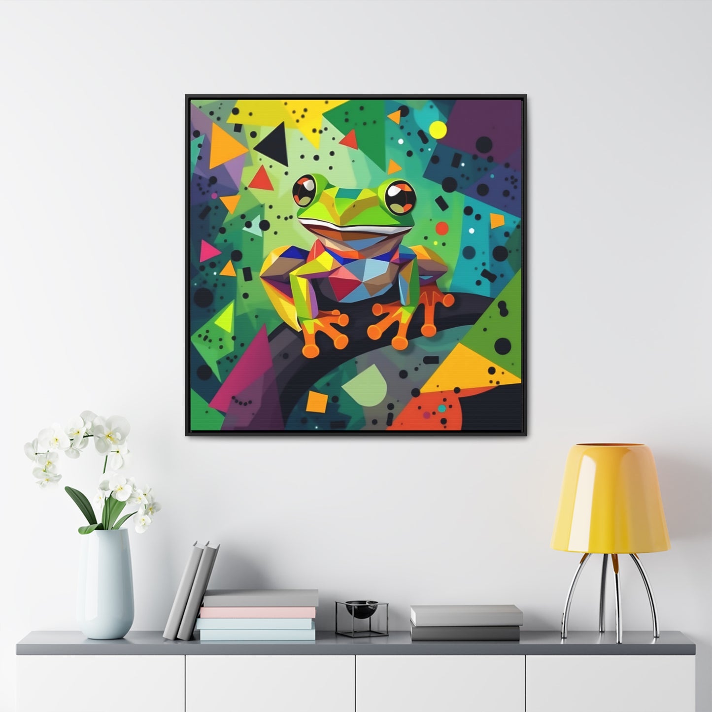 Funky Frog 3 Gallery Canvas Wraps, Square Frame