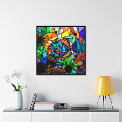 T Fish 3 Gallery Canvas Wraps, Square Frame