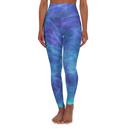 Blue Lightning High Waisted Yoga Leggings (AOP)