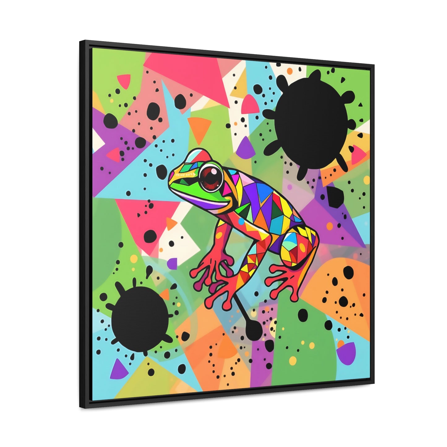 Funky Frog 6 Gallery Canvas Wraps, Square Frame