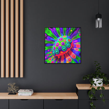 UFO Slug Canvas Wrap Wall Art - AI-Generated Square Frame Print, Walnut and Black Options