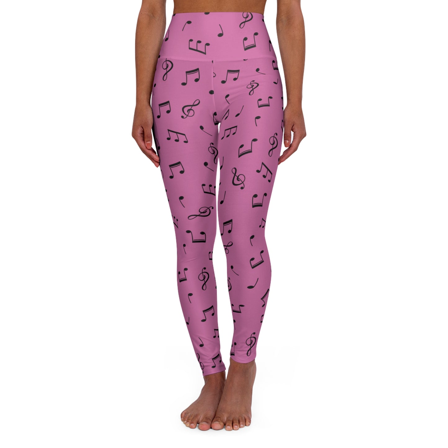 Musical meditation High Waisted Yoga Leggings (AOP)