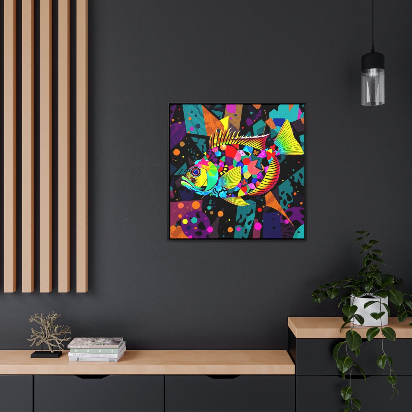 T Fish 12 Gallery Canvas Wraps, Square Frame