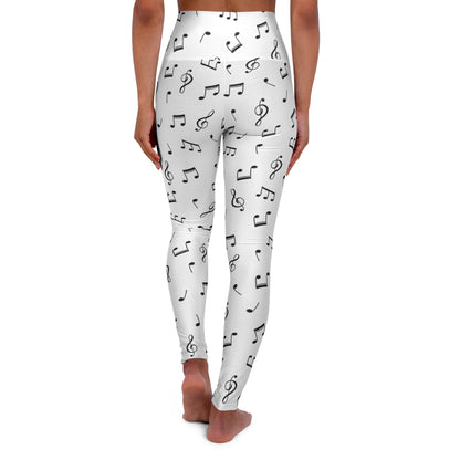 Musical meditation High Waisted Yoga Leggings (AOP)