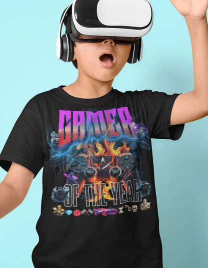 Gamer of the Year Kids Softstyle Tee gift for tech-savvy kids