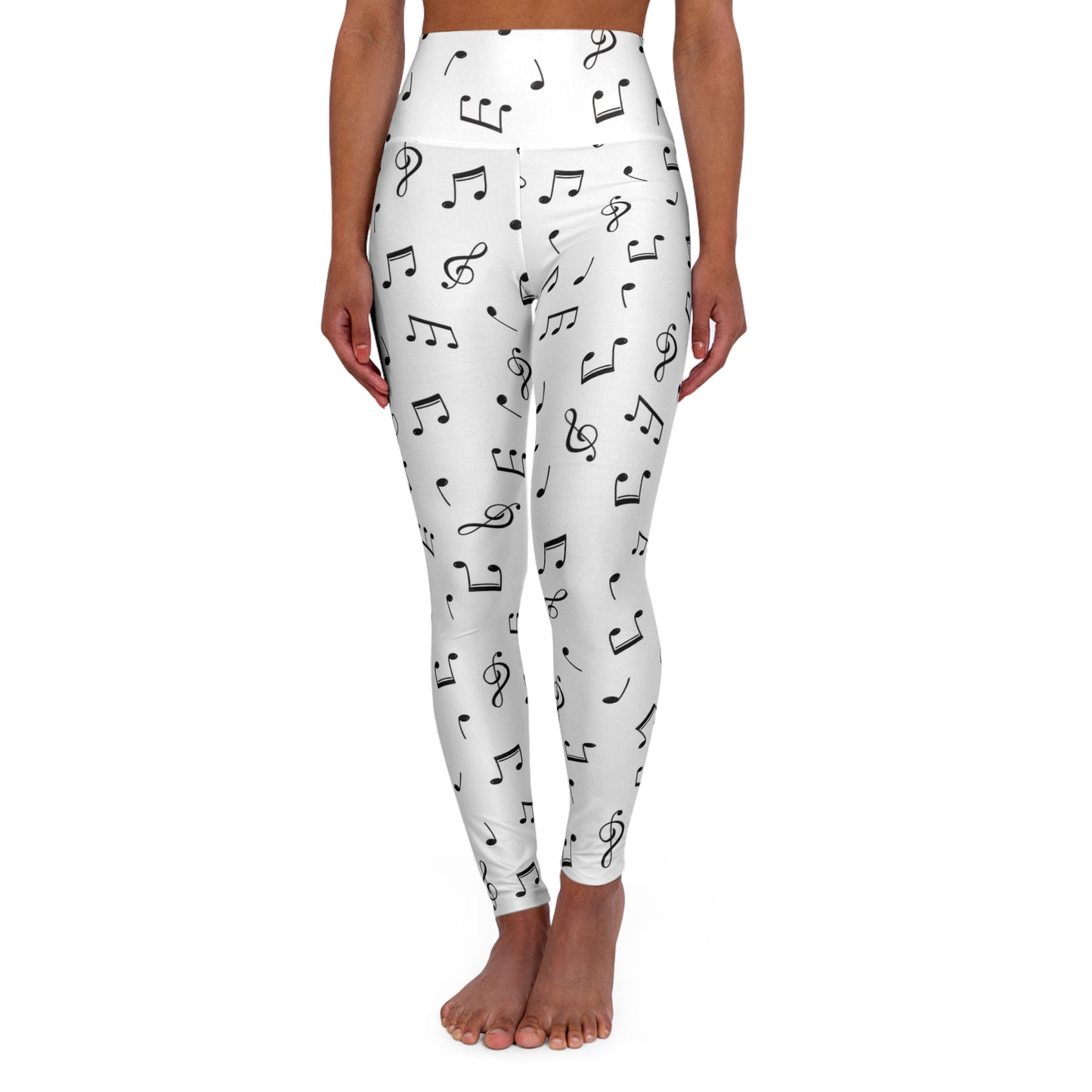 Musical meditation High Waisted Yoga Leggings (AOP)