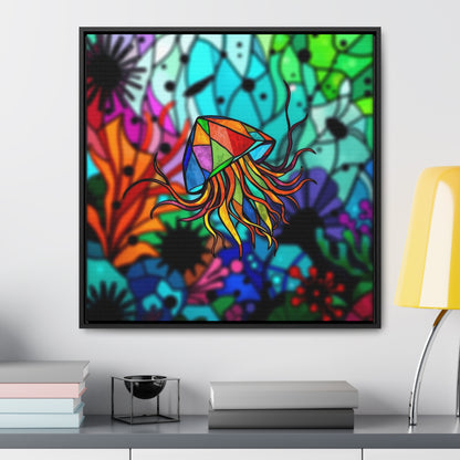 Jellyfish Gallery Canvas Wraps, Square Frame