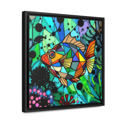 T Fish 4 Gallery Canvas Wraps, Square Frame