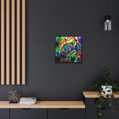 T Fish 3 Gallery Canvas Wraps, Square Frame