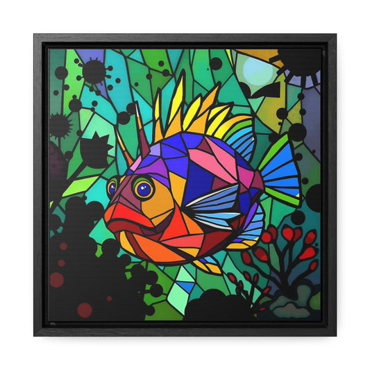 T Fish 9 Gallery Canvas Wraps, Square Frame