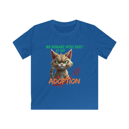 Funny cat adoption Kids Softstyle Tee