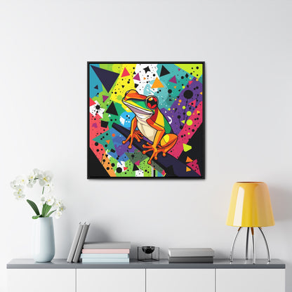 Funky Frog 4 Gallery Canvas Wraps, Square Frame