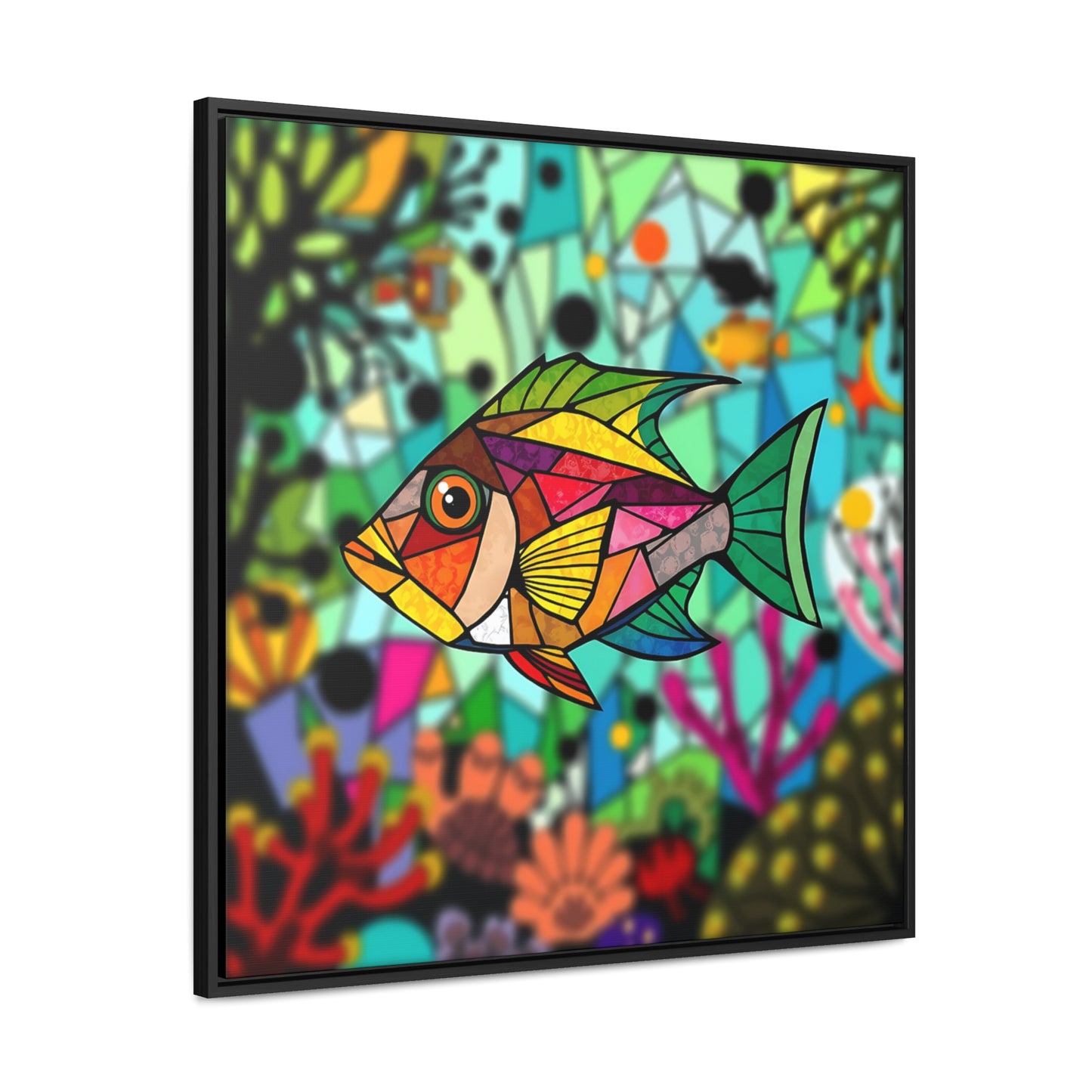 T Fish 2 Gallery Canvas Wraps, Square Frame