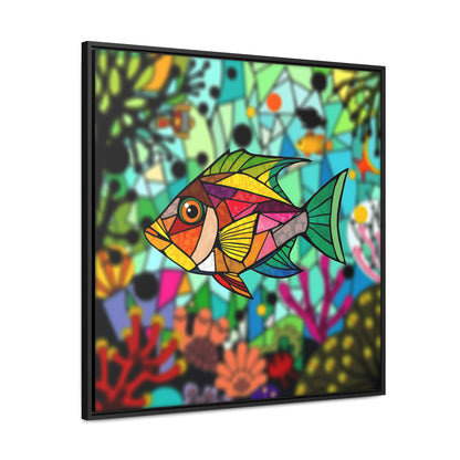 T Fish 2 Gallery Canvas Wraps, Square Frame