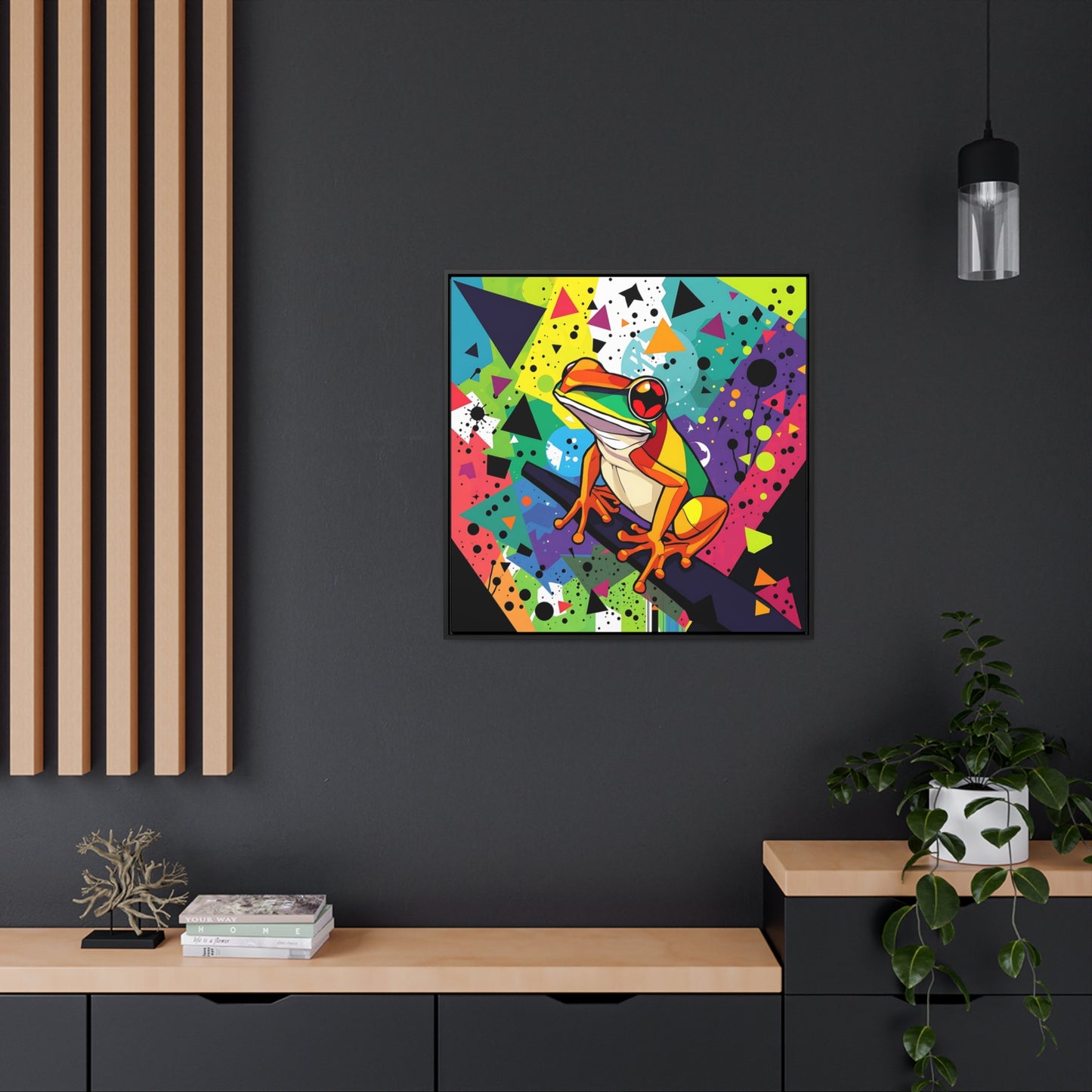 Funky Frog 4 Gallery Canvas Wraps, Square Frame