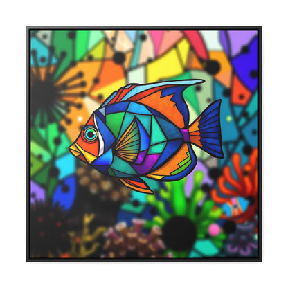 T Fish 3 Gallery Canvas Wraps, Square Frame