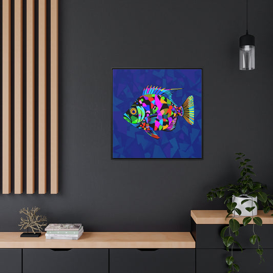 Deep Blue Gallery Canvas Wraps, Square Frame