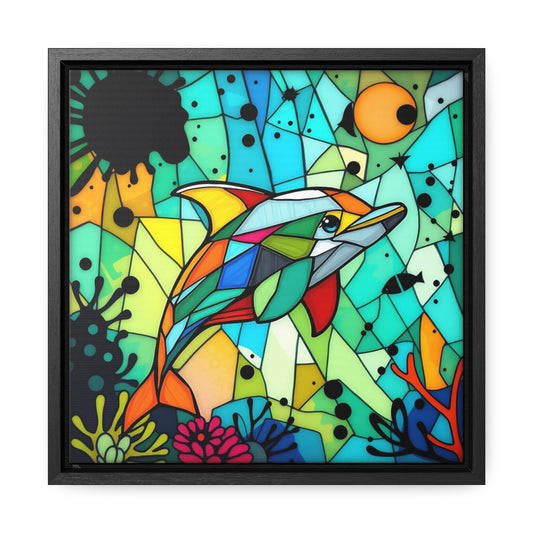 Dolphin 1Gallery Canvas Wraps, Square Frame