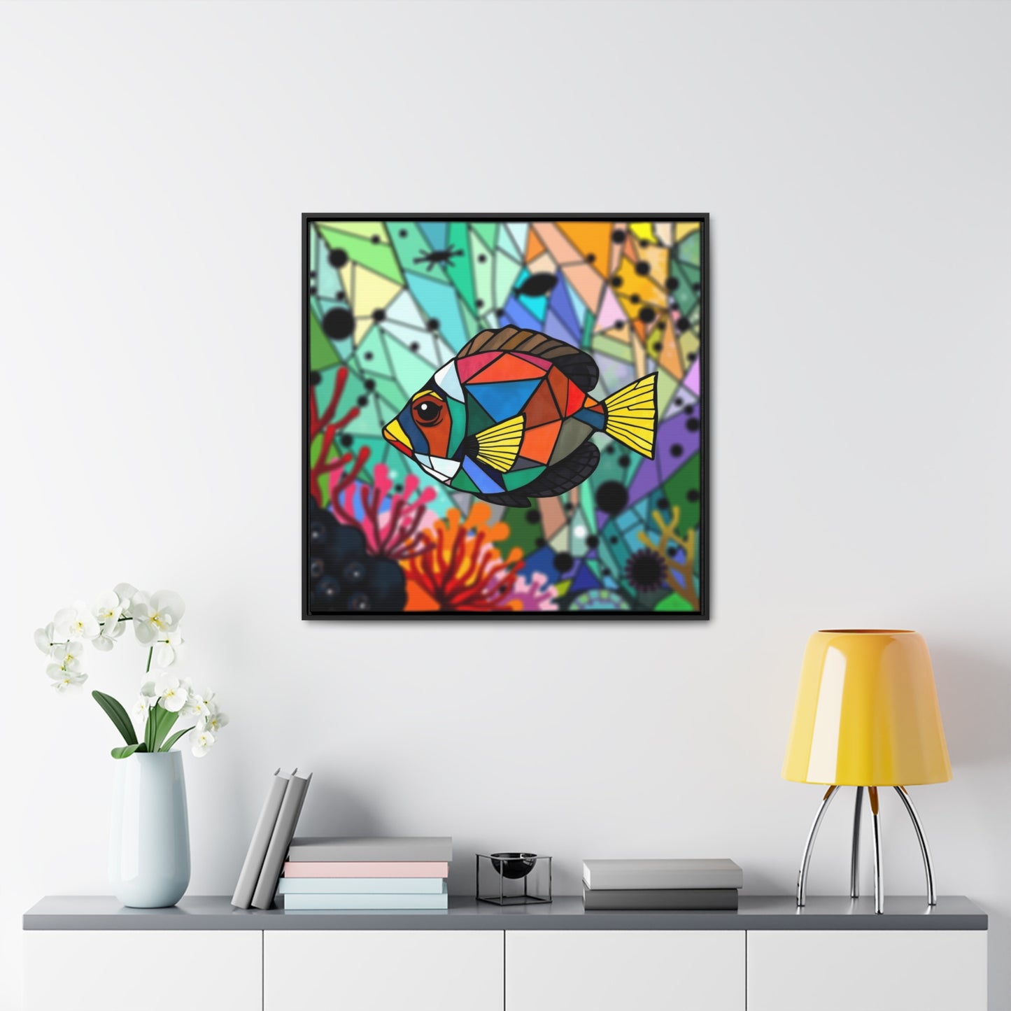 T Fish 11 Gallery Canvas Wraps, Square Frame