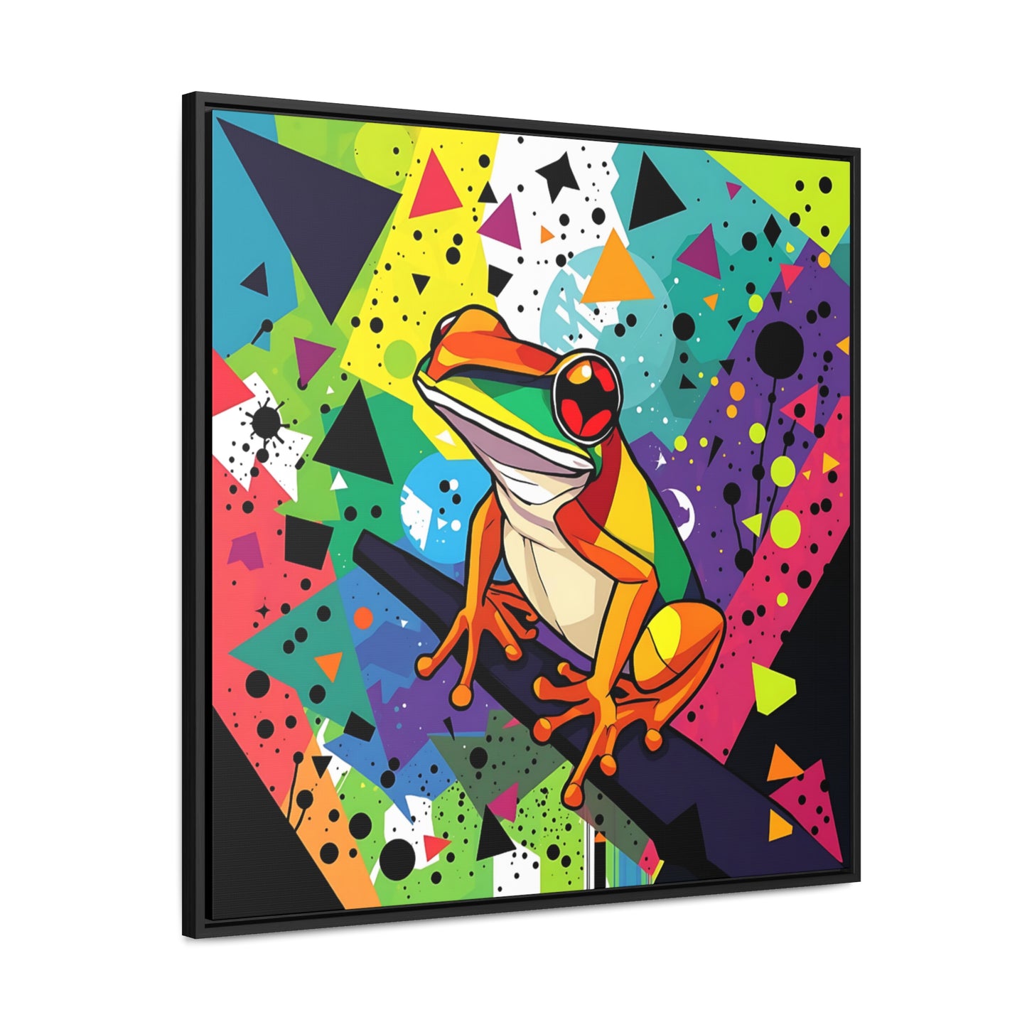 Funky Frog 4 Gallery Canvas Wraps, Square Frame