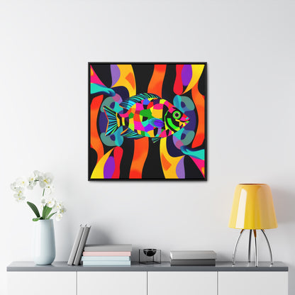 Abstract Tropica Gallery Canvas Wraps, Square Frame