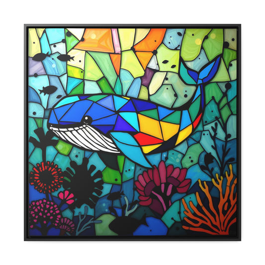 Whale 2 Gallery Canvas Wraps, Square Frame