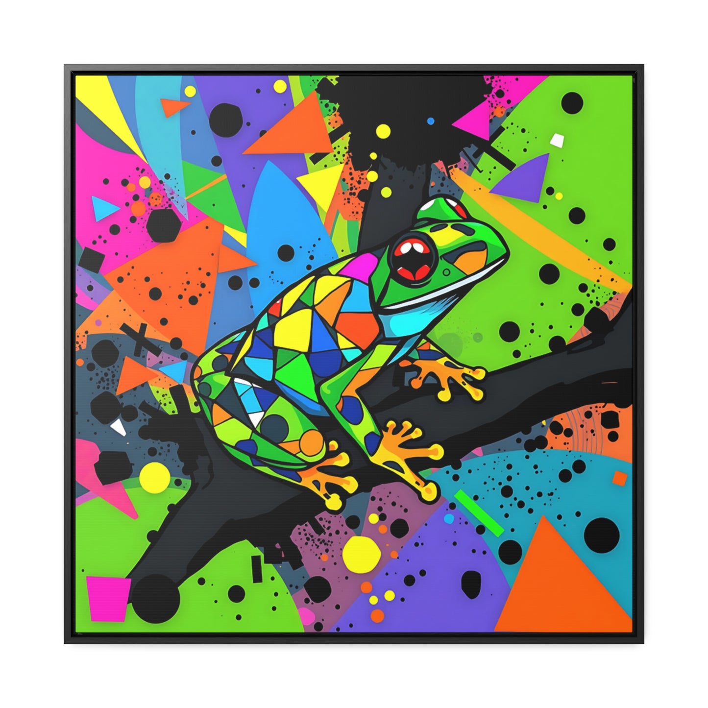 Funky Frog 5 Gallery Canvas Wraps, Square Frame