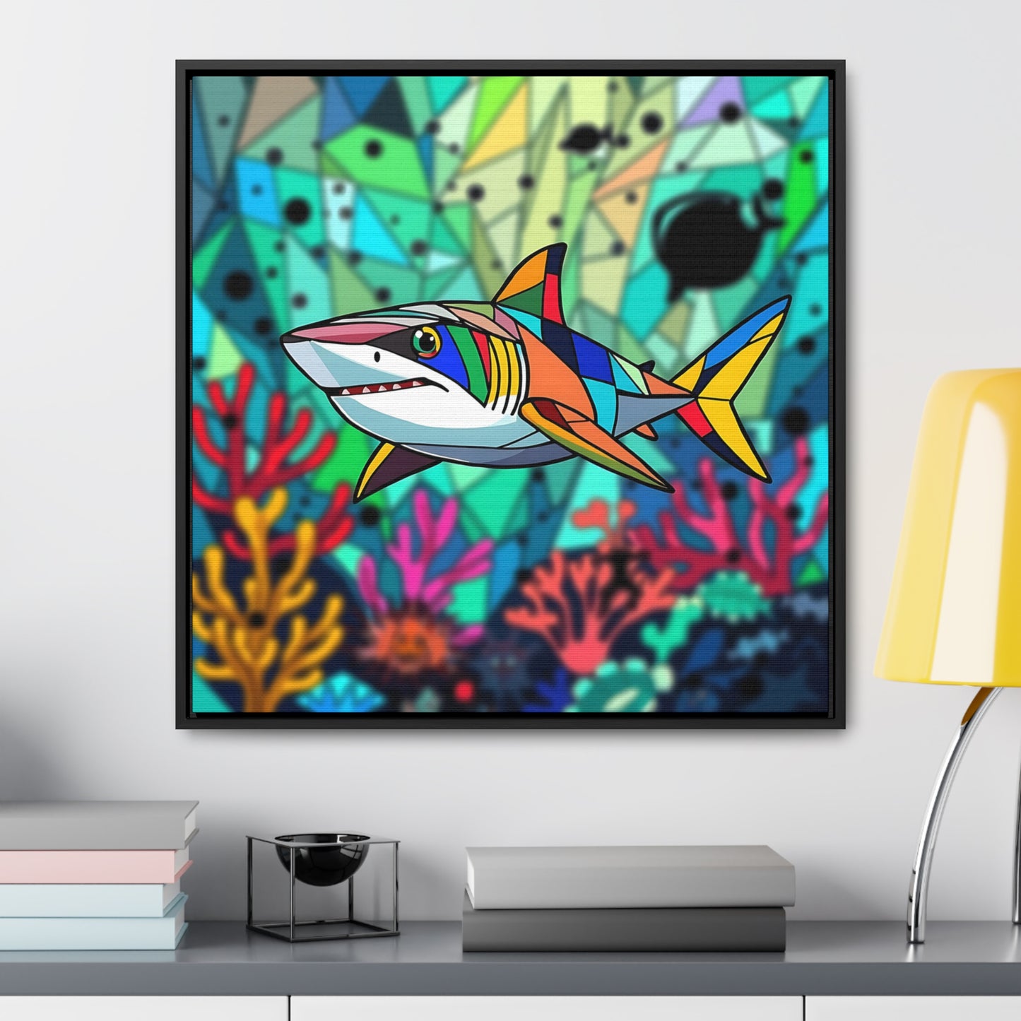 Shark Gallery Canvas Wraps, Square Frame