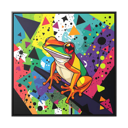 Funky Frog 4 Gallery Canvas Wraps, Square Frame