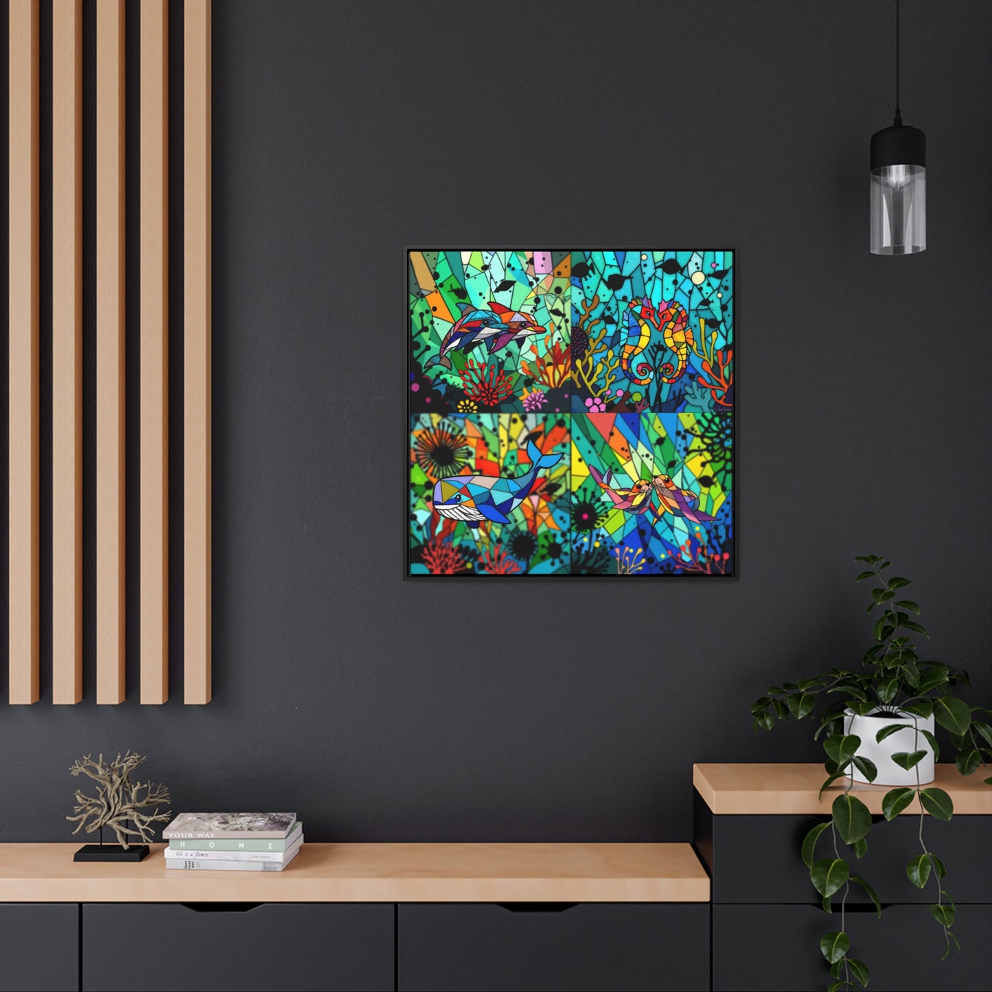 Combo sealife Gallery Canvas Wraps, Square Frame