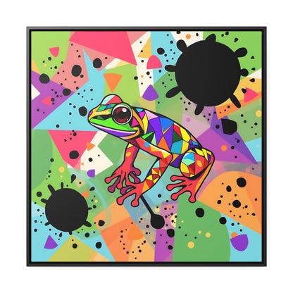 Funky Frog 6 Gallery Canvas Wraps, Square Frame