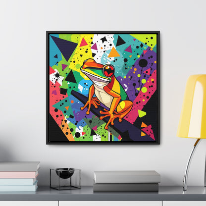 Funky Frog 4 Gallery Canvas Wraps, Square Frame