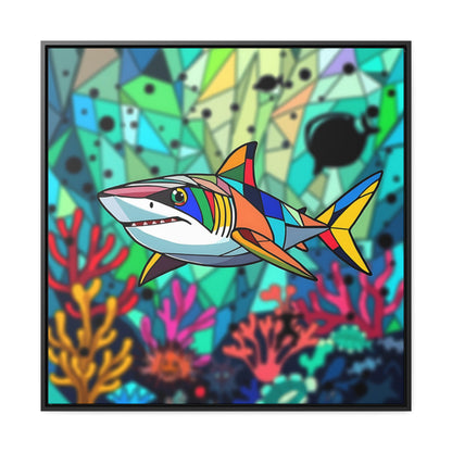 Shark Gallery Canvas Wraps, Square Frame